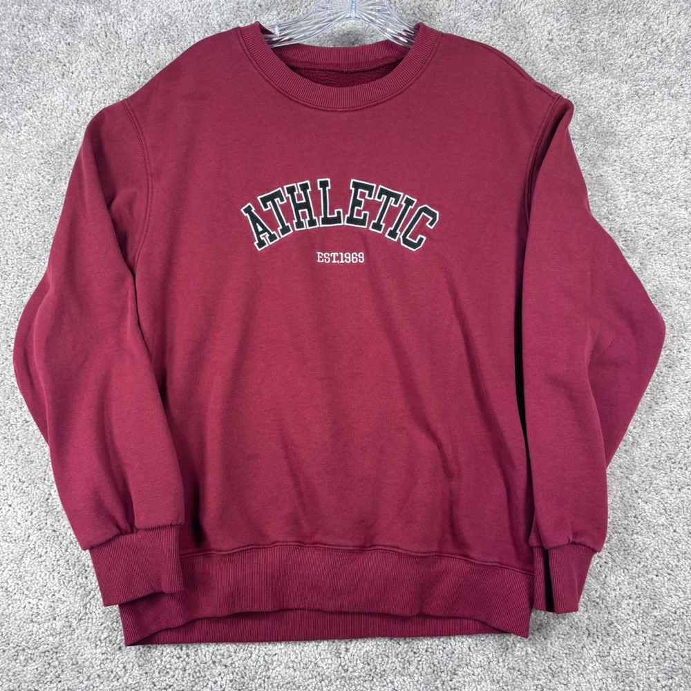 DAZY Maroon Athletic EST.1969 Graphic Crewneck Sweatshirt Mens Medium‎ Burgundy